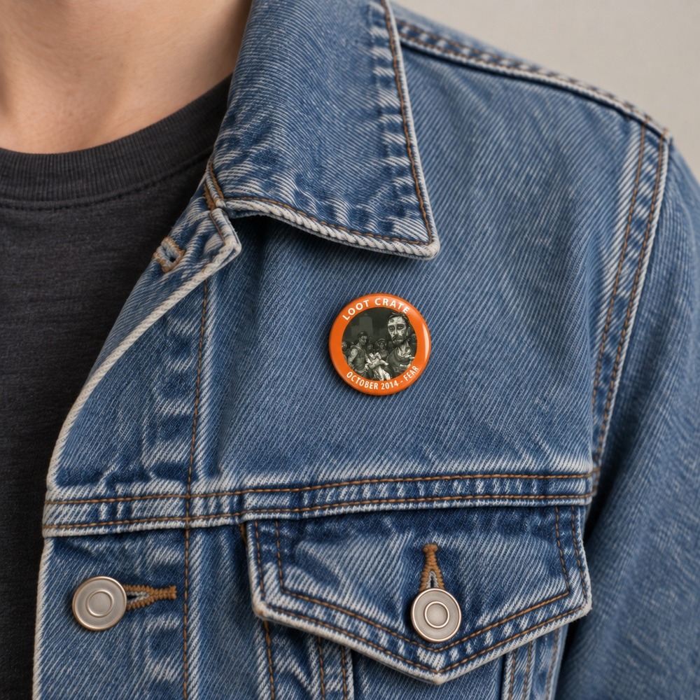 Loot Crate October 2014 Fear Zombie Pin Collectible Button Orange Black